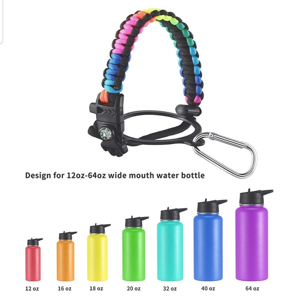 Paracord Handle Wide Mouth Water Bottle Accessorie - Picture 4 of 9